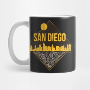 San Diego California Skyline Baseball Fan Vintage 619 Love Mug